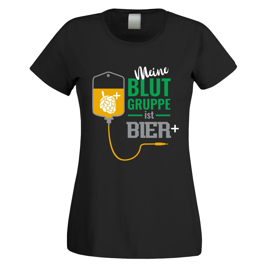 Funshirt weiß oder schwarz, als Tanktop oder Shirt - Meine Blutgruppe ist Bier positiv.