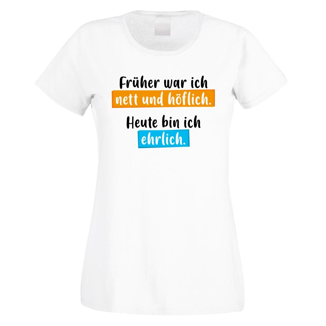 Funshirt weiß oder schwarz, als Tanktop oder Shirt - Früher war ich nett und höflich. Heute bin ich ehrlich.