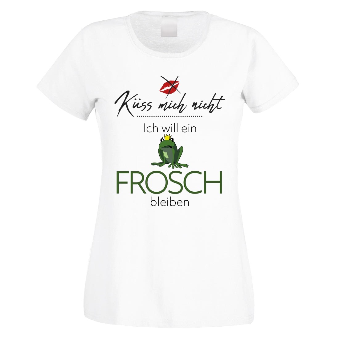 Funshirt weiß oder schwarz, als Tanktop oder Shirt - Küss mich nicht - Ich will ein Frosch bleiben.