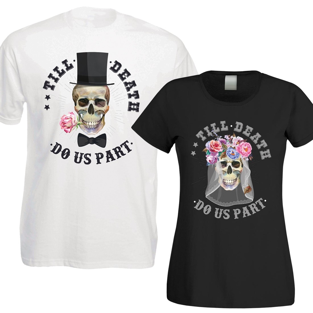 Partnershirts schwarz oder weiß - Till death do us part.