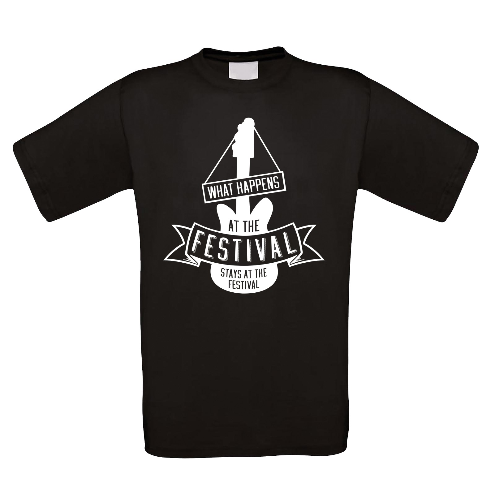 Funshirt weiß oder schwarz - als Tanktop, oder Shirt - what happens at the festival - stays at the festival