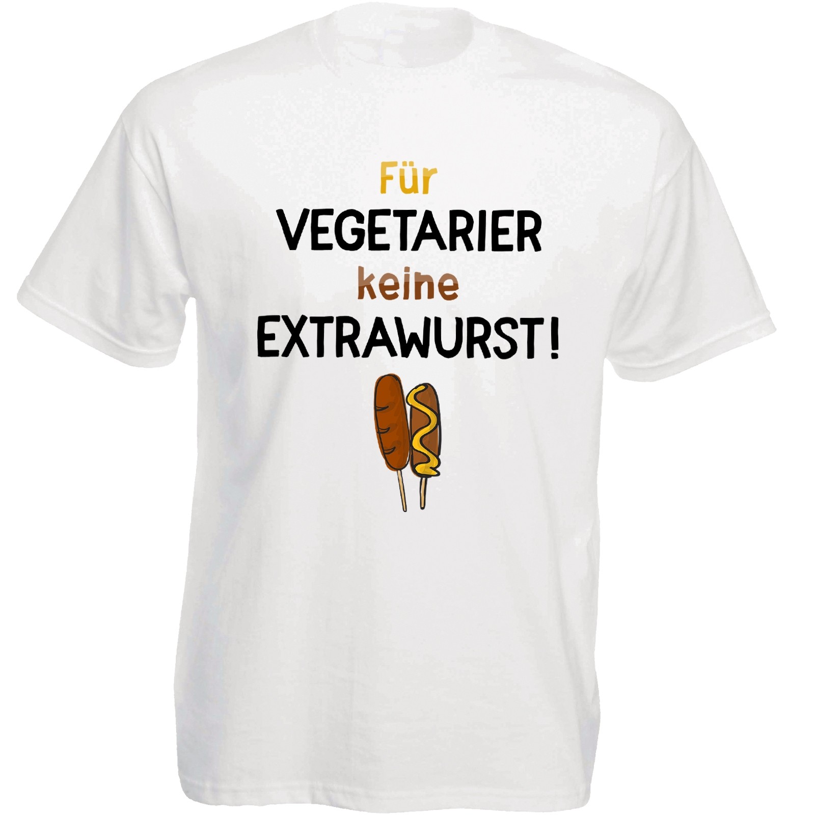 Funshirt weiß oder schwarz, als Tanktop oder Shirt - Für Vegetarier keine Extrawurst!