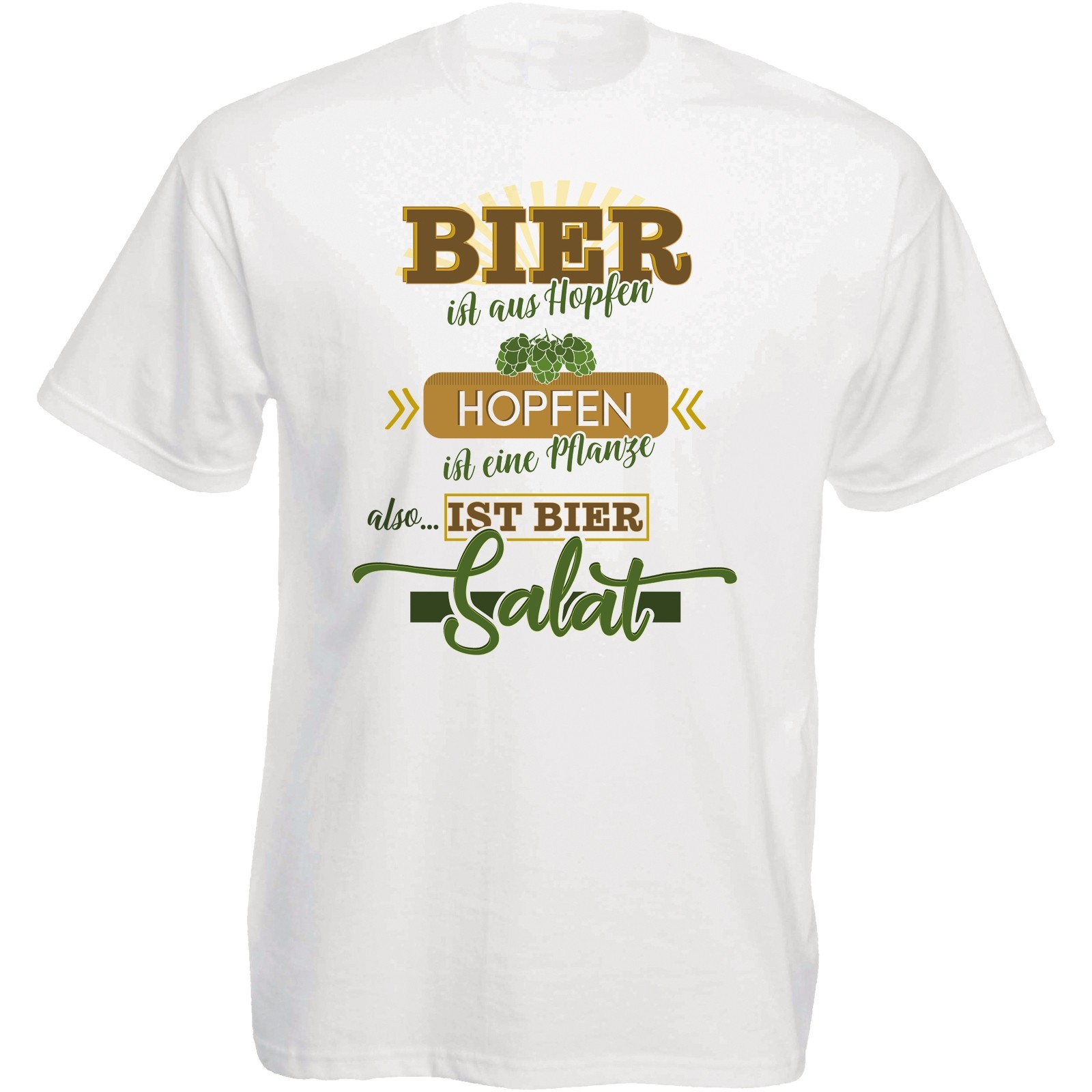 Funshirt weiß oder schwarz, als Tanktop oder Shirt - Bier ist aus Hopfen...Hopfen ist eine Pflanze...