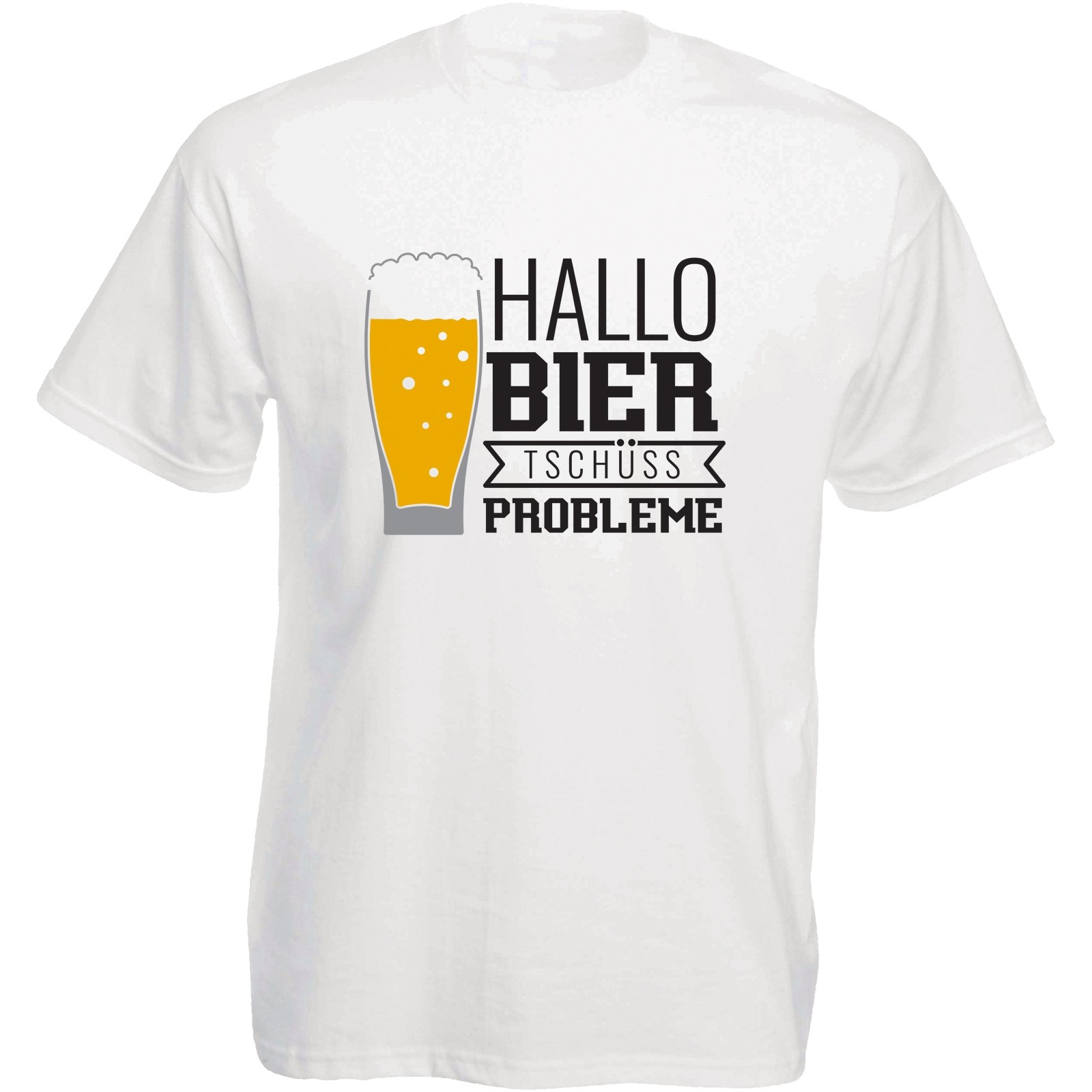 Funshirt weiß oder schwarz, als Tanktop oder Shirt - Hallo Bier, tschuess Probleme!