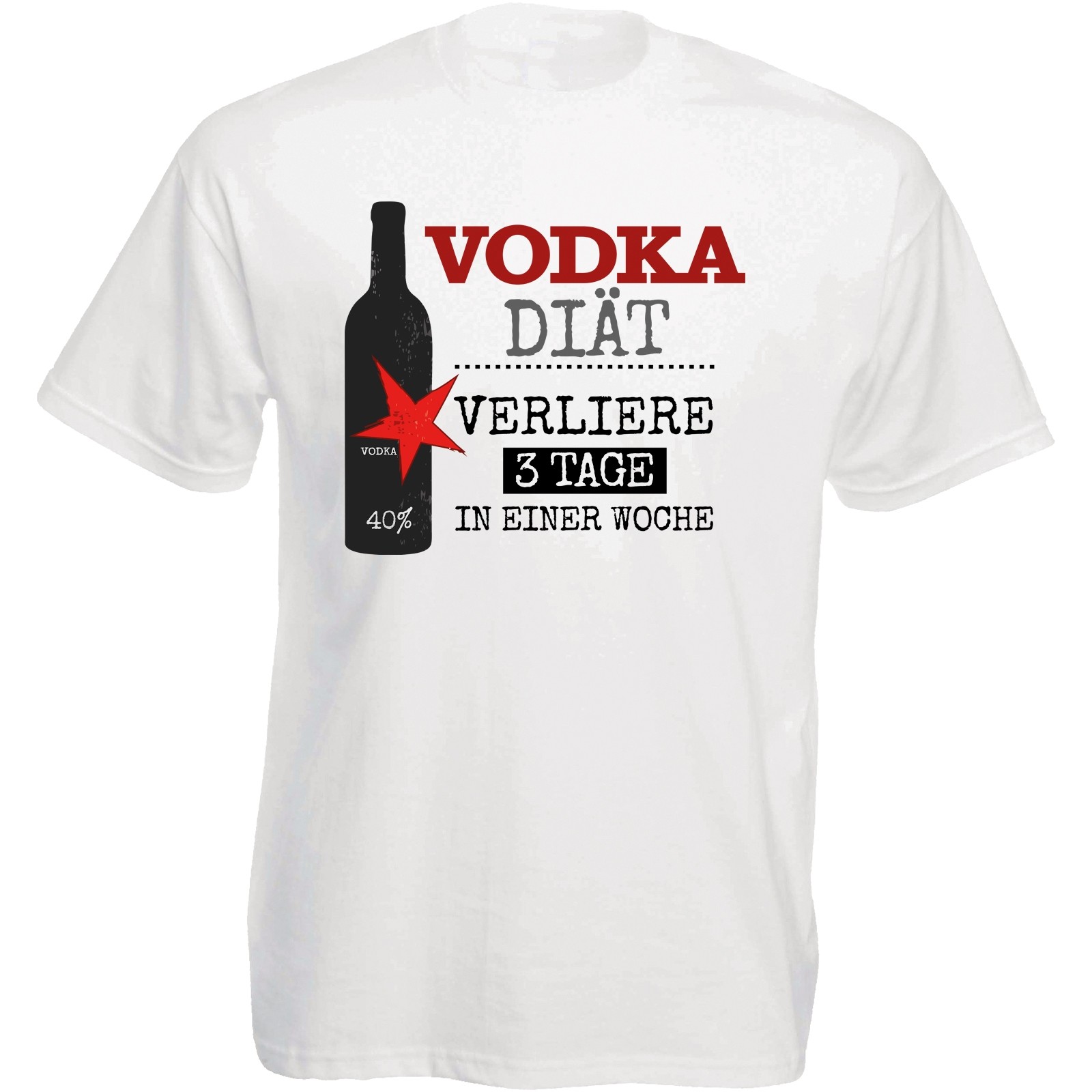 Funshirt weiß oder schwarz, als Tanktop oder Shirt - Vodka Diät...