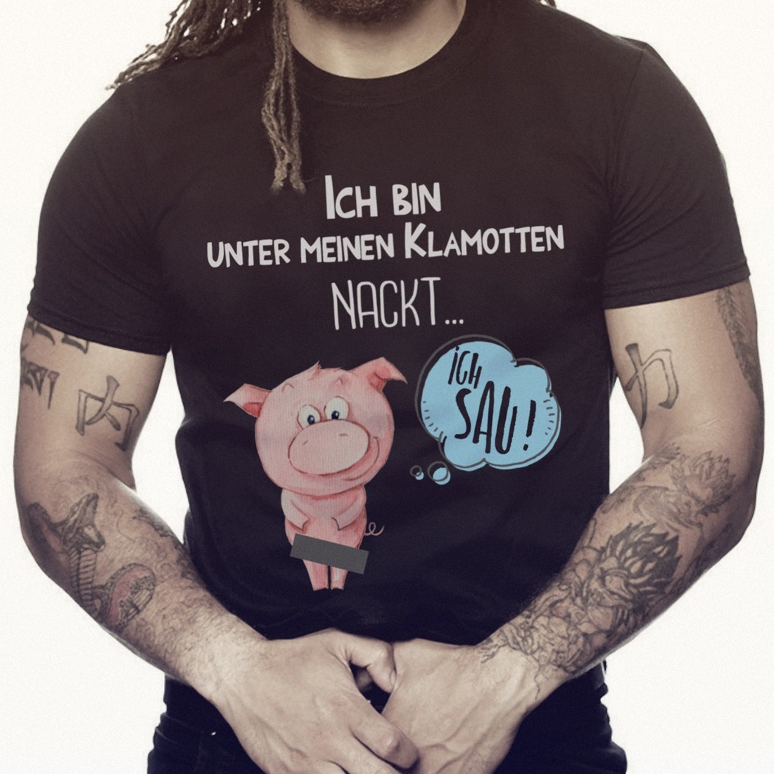 Funshirt weiß oder schwarz, als Tanktop oder Shirt - Ich bin unter meinen Klamotten nackt...