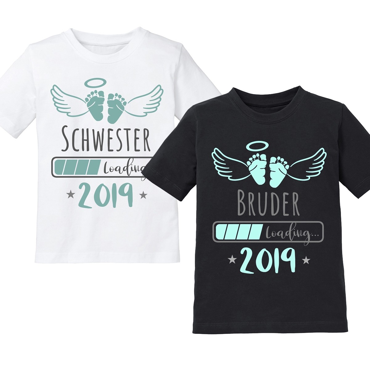 Kinder T Shirt Modell 2019 Schwester Bruder Loading
