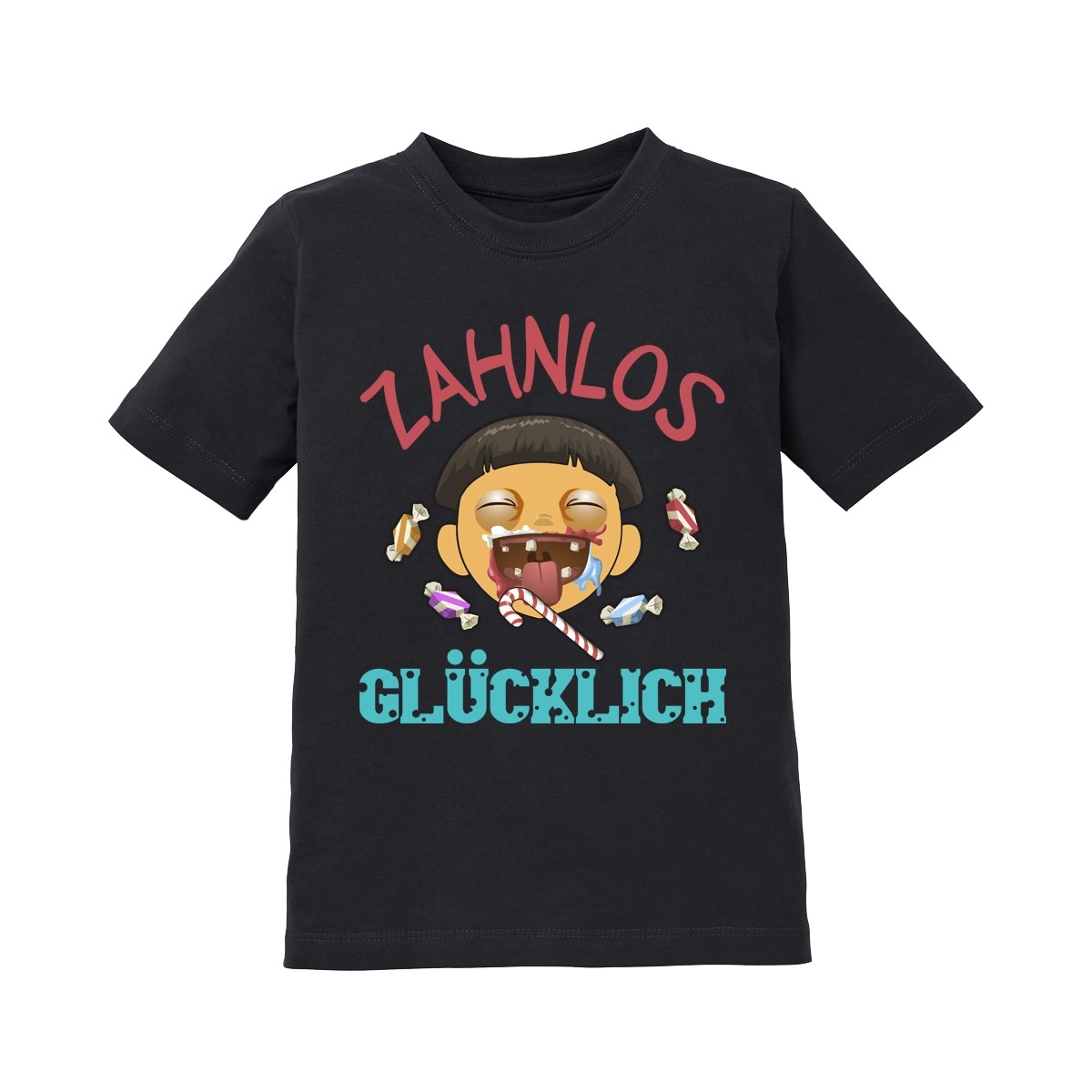 Kinder T-Shirt Modell: Zahnlos glücklich!