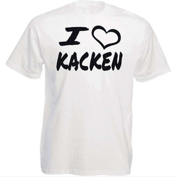  Funshirt weiß oder schwarz - I ♥ kacken 