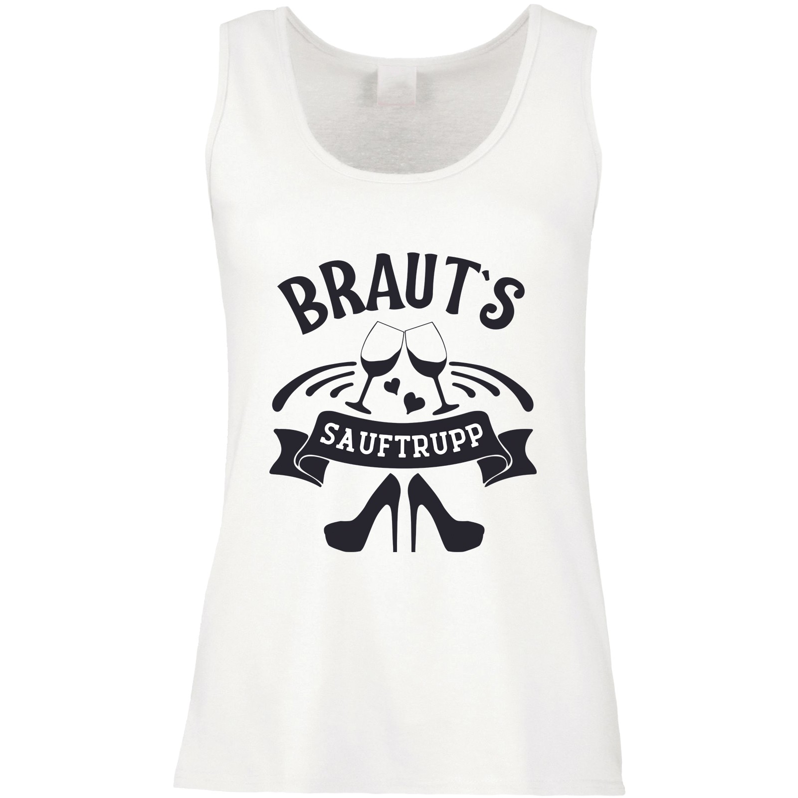 Funshirt weiß oder schwarz, als Tanktop oder Shirt - Brauts Sauftrupp.