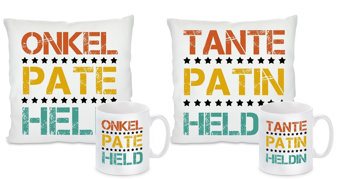 Kissen oder Tasse: Onkel/Tante - Pate - Held