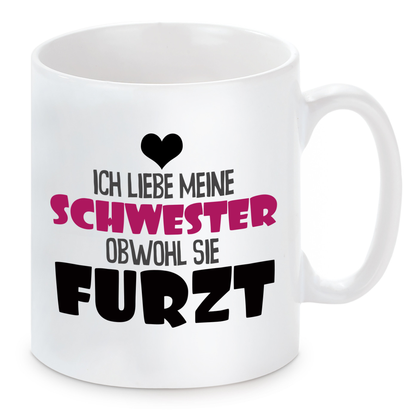 Tasse mit Motiv - Ich liebe meine Schwester