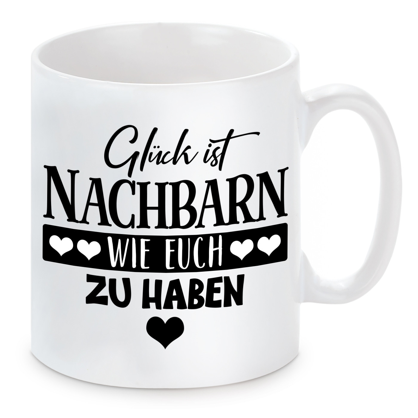 Tasse mit Motiv - Glück ist Nachbarn wie euch zu haben