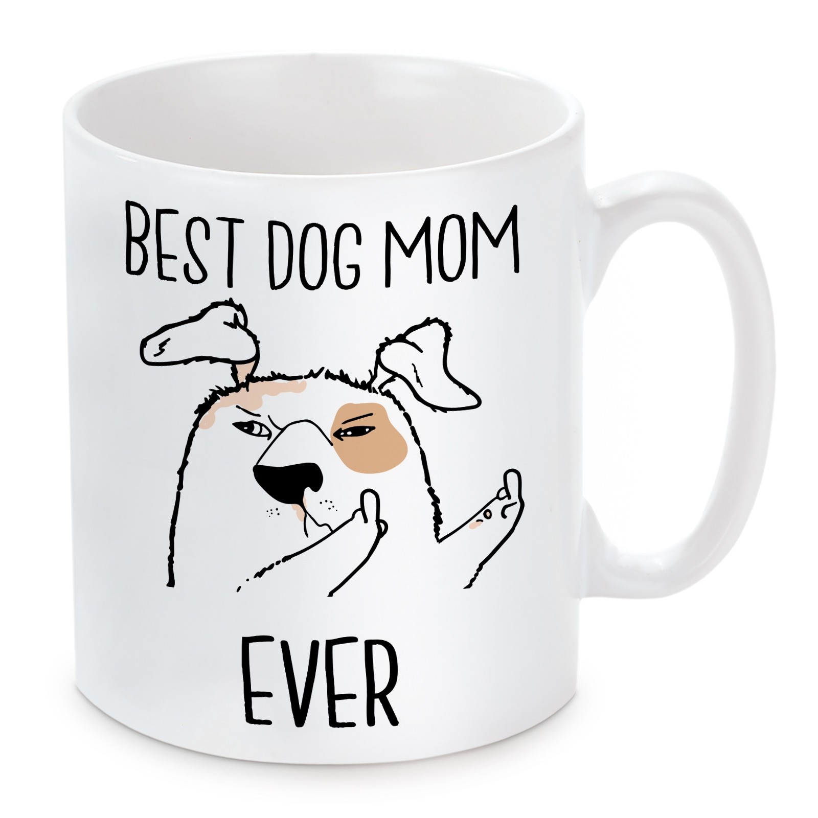 Tasse Modell: Best Dog Mom Ever.