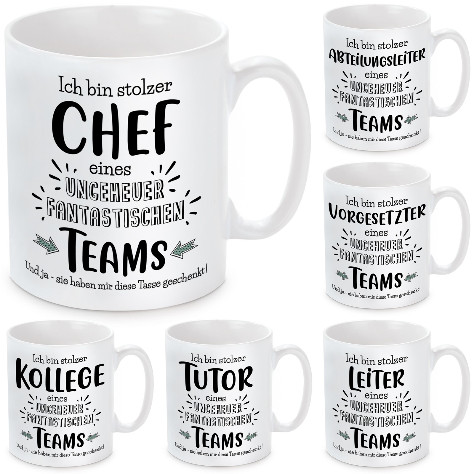 Tasse: Ich bin stolzer Chef / Abteilungsleiter / Vorgesetzter / Leiter / Tutor / Kollege ...