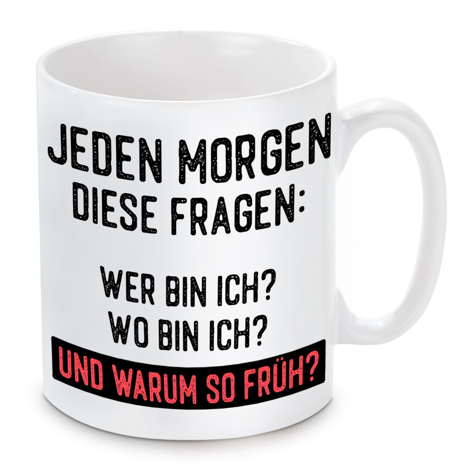 Tasse: Jeden Morgen diese Fragen