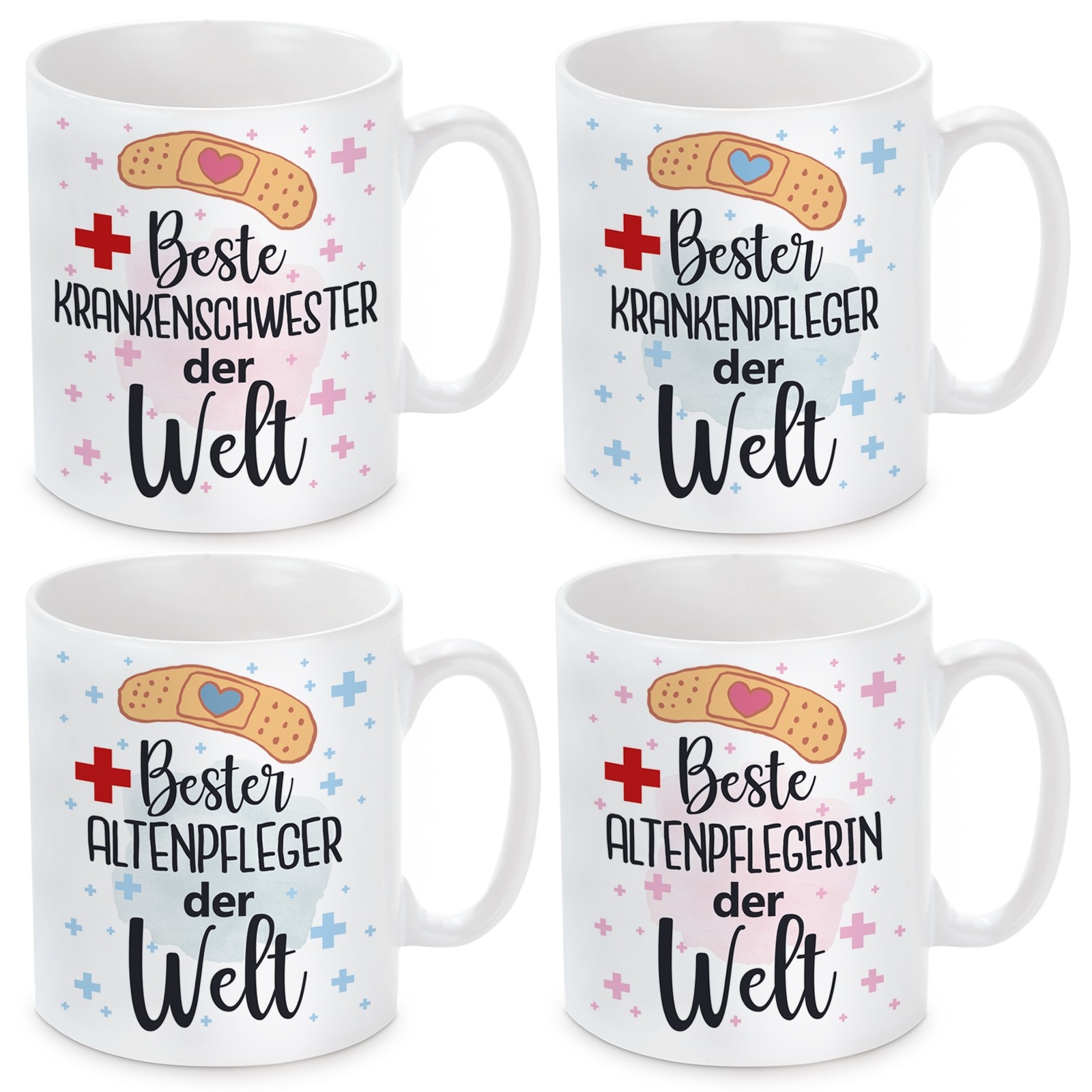 Tasse mit Motiv - Beste / bester Krankenschwester / Krankenpfleger / Altenpfleger / Altenpflegerin der Welt.