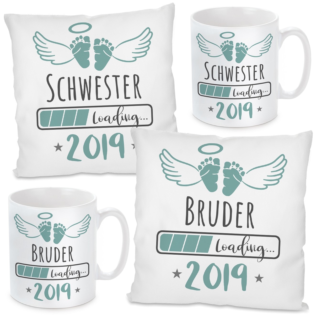 Kissen oder Tasse: 2019 Schwester / Bruder LOADING...