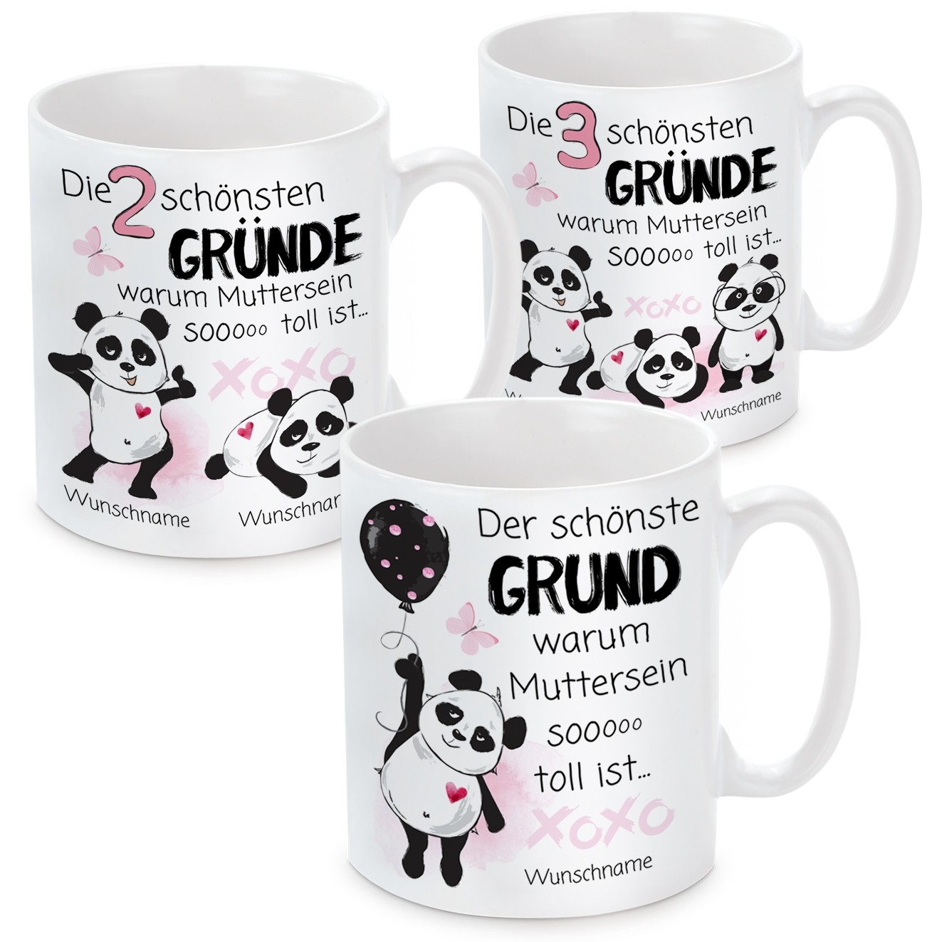 Tasse: Der schönste Grund / die schönster 1-2-3 Gründe warum Mutersein so toll ist... (personalisierbar)