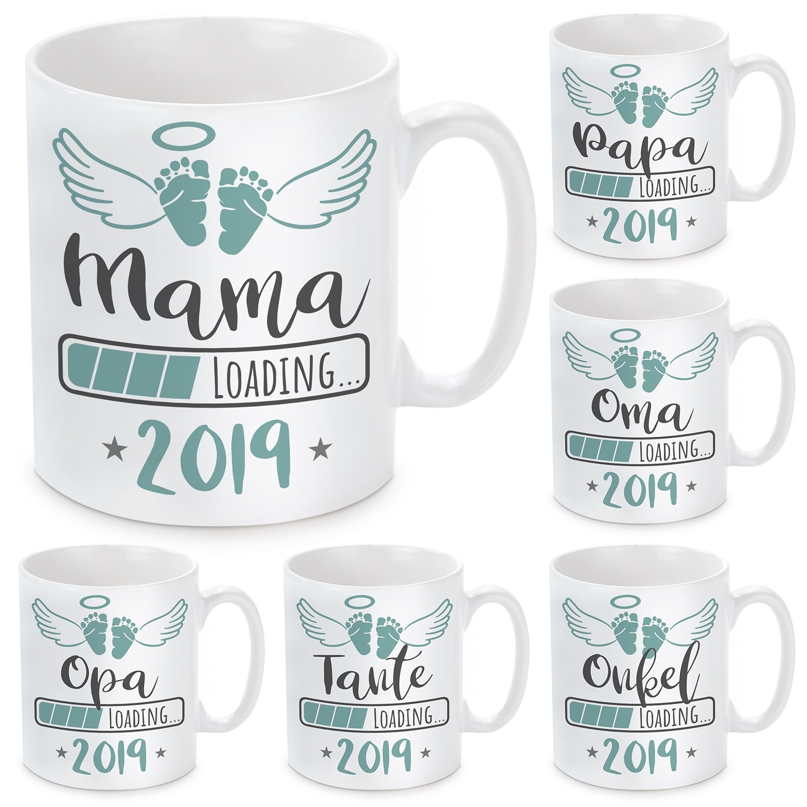 Tasse mit Motiv - 2019 Mama / Papa / Oma / Opa / Tante / Onkel LOADING...