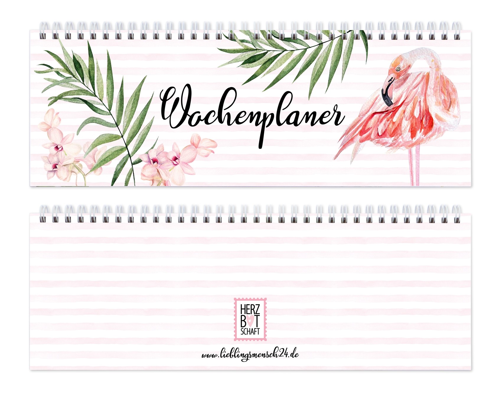 Herzbotschaft Tischkalender / Wochenplaner "Flamingo"