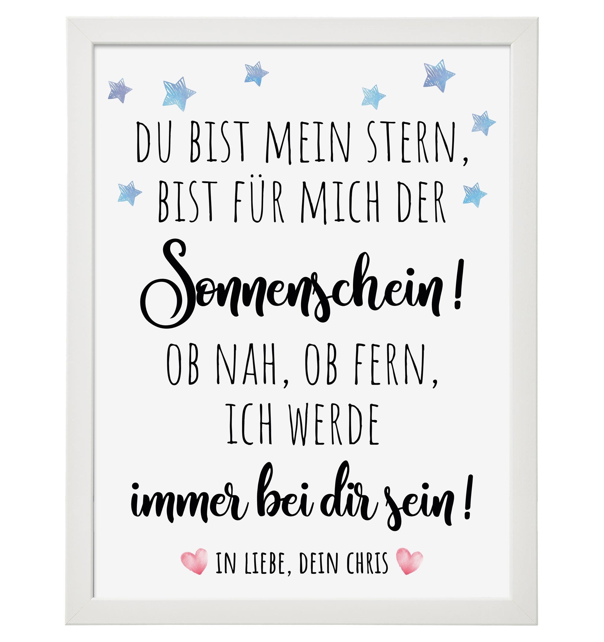 Wandbild Du Bist Mein Stern Personalisierbar
