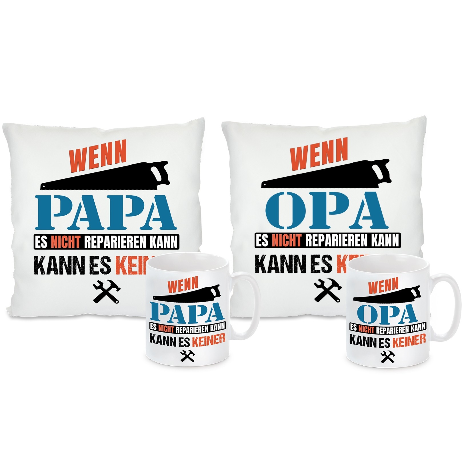 Kissen oder Tasse: Wenn Papa/Opa es nicht reparieren kann...