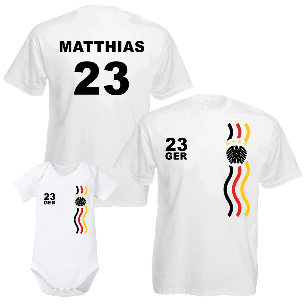 WM-Shirt weiß - als Tanktop, Babybody, Kinder, Damen oder Herrenshirt - Adler + Wunschzahl