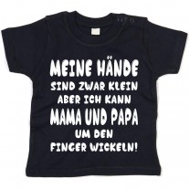 Kinder - Babyshirt Modell: Mama und Papa um den Finger wickeln