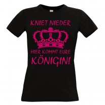 Damen T-Shirt Modell: Hier kommt eure Königin