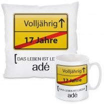 Kissen oder Tasse: 17 Jahre - Volljährig!