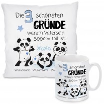 Kissen oder Tasse: Die 3 schönsten Gründe warum Vatersein so toll ist... (personalisierbar)