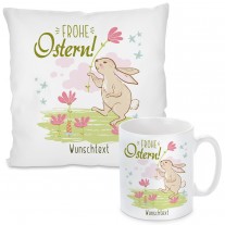 Kissen oder Tasse: Frohe Ostern! (personalisierbar)