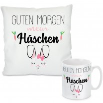 Kissen oder Tasse mit Motiv - Guten Morgen mein Häschen