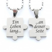 Partner Anhänger Puzzleteile mit Lasergravur