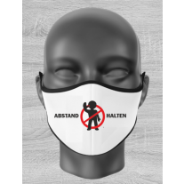  Mund Nase Maske Kind mit "ABSTAND HALTEN-Motiv" und Gummizug