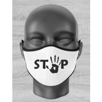  Mund Nase Maske Kind mit "STOP-Motiv" und Gummizug