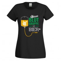 Funshirt weiß oder schwarz, als Tanktop oder Shirt - Meine Blutgruppe ist Bier positiv.