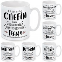 Tasse: Ich bin stolze Chefin / Abteilungsleiterin / Vorgesetzte / Leiterin / Tutorin / Kollegin ...