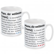 Tasse: Die weltbeste Mama / der weltbeste Papa