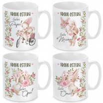 Tasse mit Motiv - Frohe Ostern! (Mama-Papa-Oma-Opa)