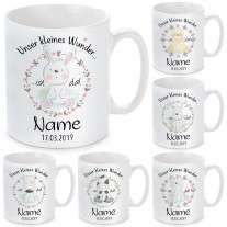 Tasse: Unser kleines Wunder ist da! (personalisierbar)