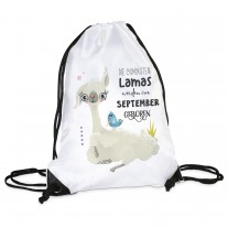 Turnbeutel - Die coolsten Lamas werden im (Monat auswählbar) geboren.