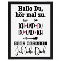 Wandbild Ich Liebe Dich Personalisierbar