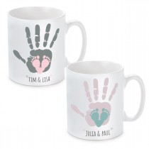 Tasse mit Motiv Modell: Hand und Fuß - Für Mama oder Papa