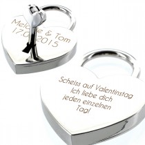 Liebesschloss mit Lasergravur - Scheiss auf Valentinstag Ich liebe dich jeden einzelnen Tag