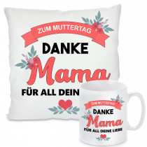 Kissen oder Tasse: Zum Muttertag - Danke Mama für all deine Liebe