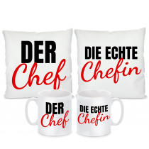 Kissen oder Tassen Set: Chef / Chefin