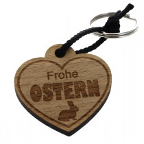 Gravur Schlüsselanhänger aus Holz - Frohe Ostern