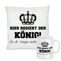 Kissen oder Tasse: Hier regiert der König ! Bis die Königin wieder da ist